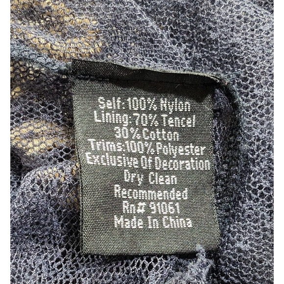 Biya Johnny Was Top Blue Floral Embroidered Mesh Nylon Sheer Misses Size S Flaws - Picture 9 of 9